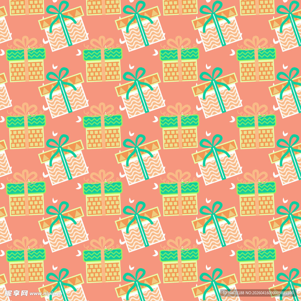 多彩礼盒矢量图案背景