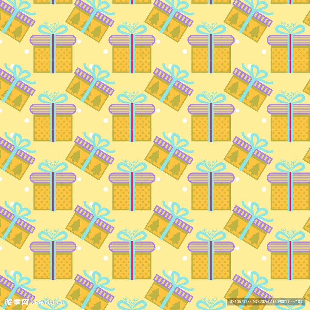 黄色礼物图案背景