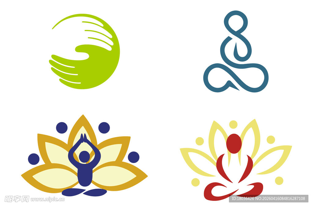 瑜伽冥想相关标志图案