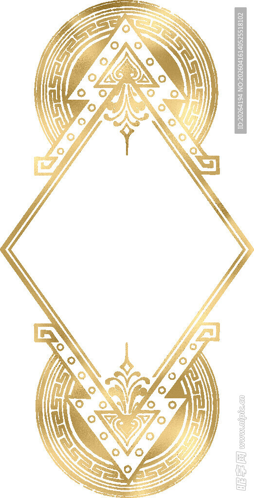 金色几何边框装饰图案