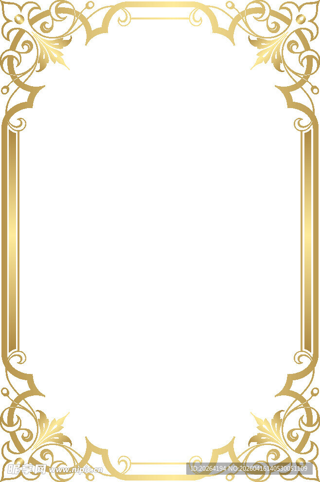 金色华丽边框装饰图案