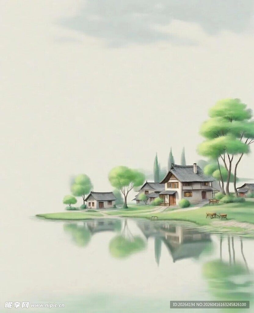 水墨江南水乡景致