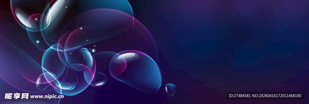 梦幻紫色系透明泡泡特写