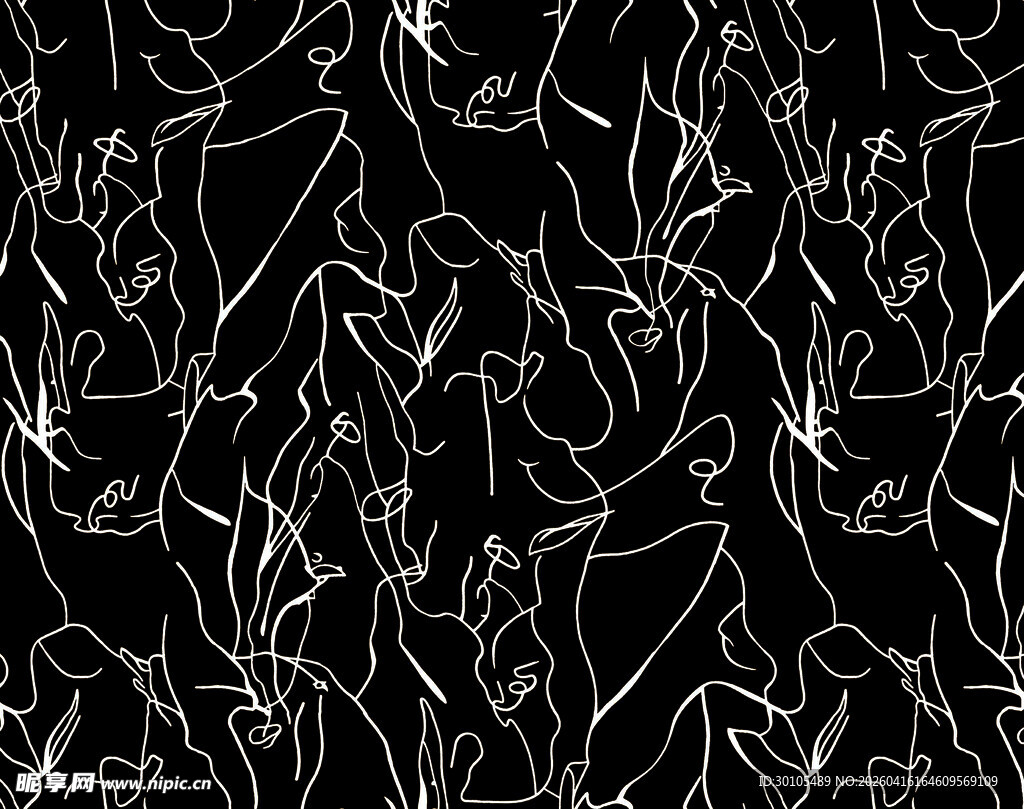 黑白线条抽象图案纹理
