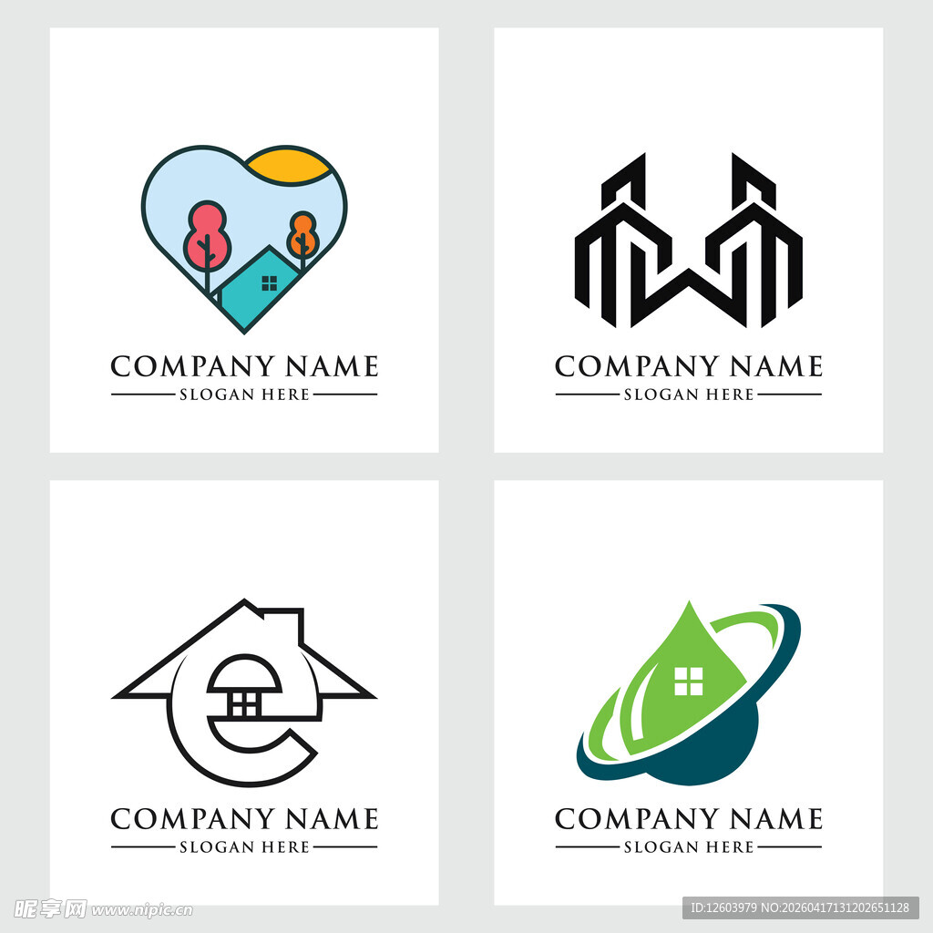 房屋相关创意标志设计