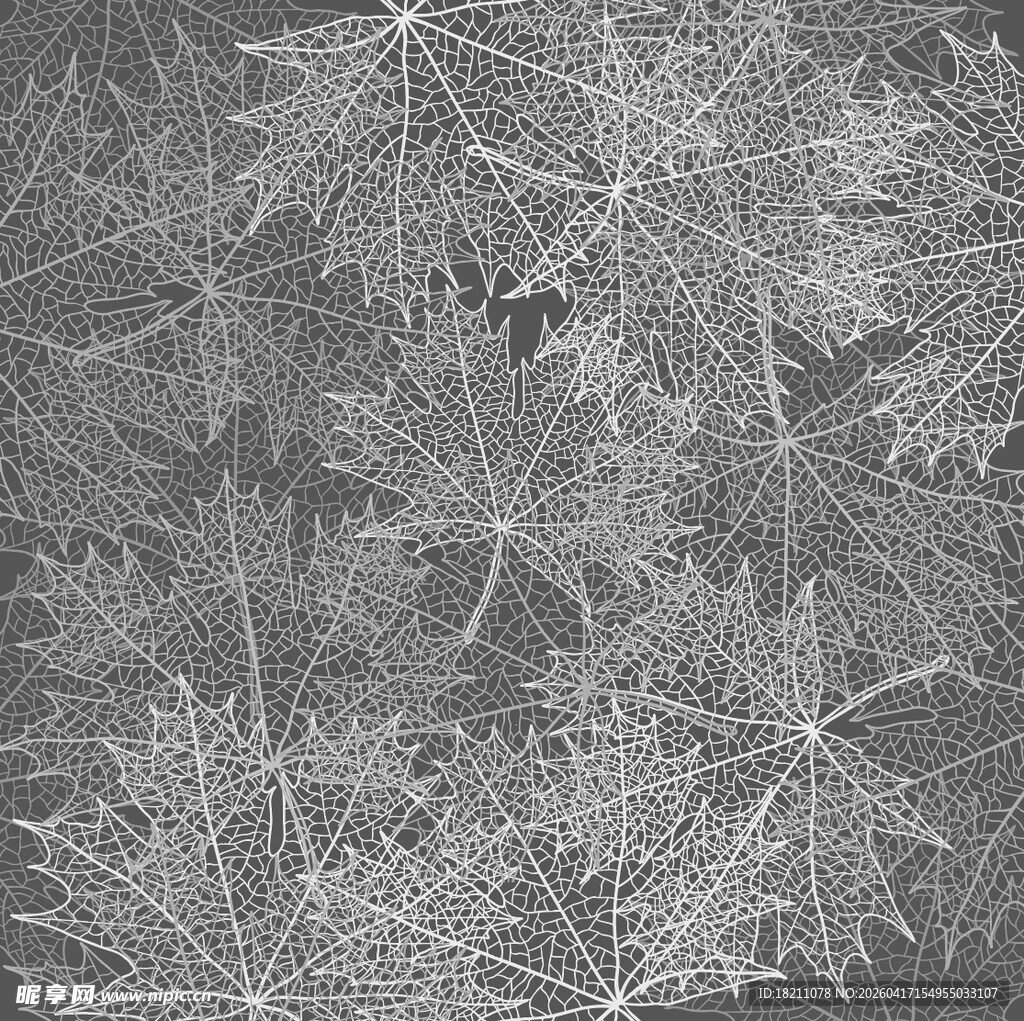 银白枫叶纹理图案背景