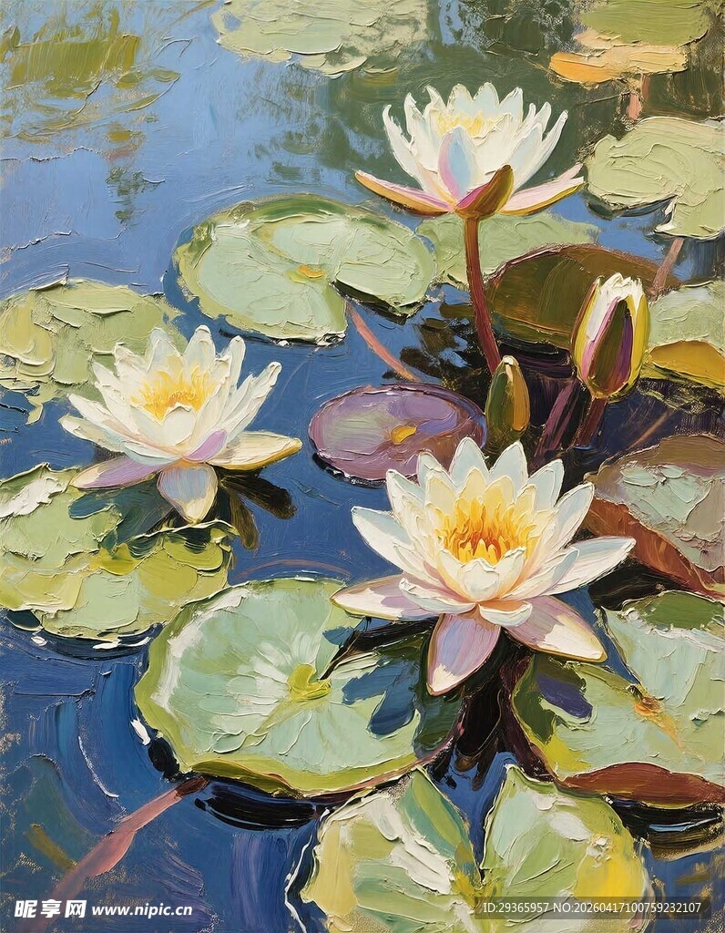 水中绽放的美丽睡莲