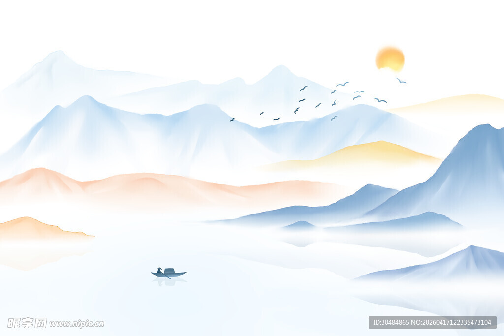 中国风山水背景