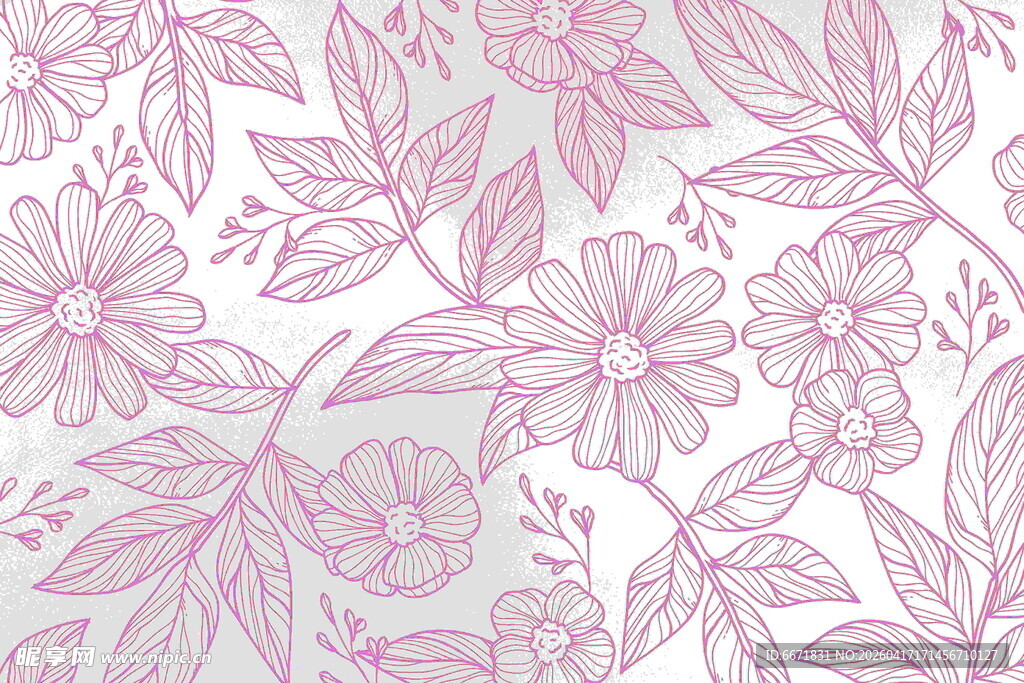 粉色花卉图案背景纹理