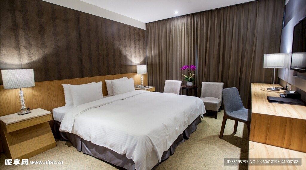 豪华温馨酒店客房场景