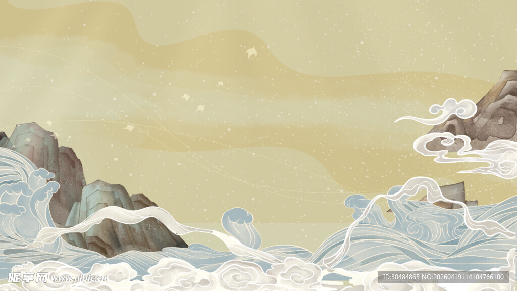 古风山水画背景