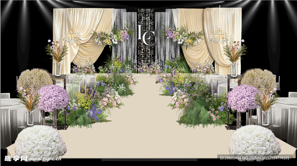 香槟多巴胺奢侈婚礼效果图