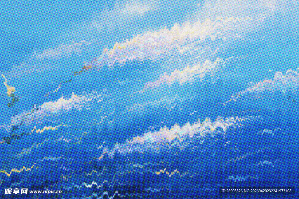 梦幻蓝色海洋天空景象