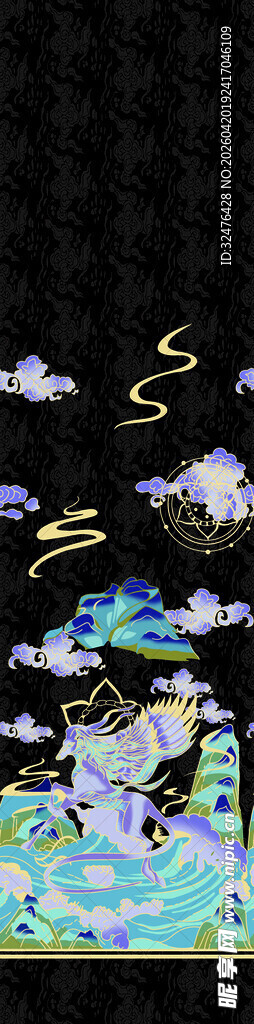 梦幻星空飞鸟光影汉服