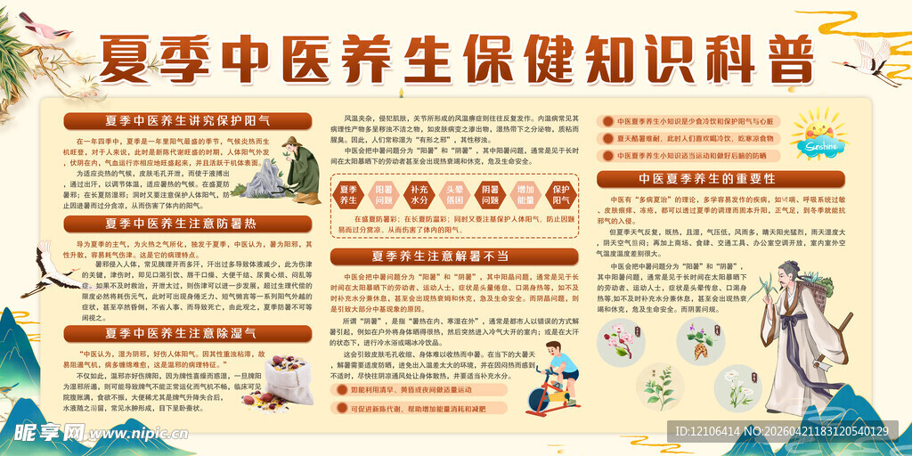 夏季中医养生宣传栏