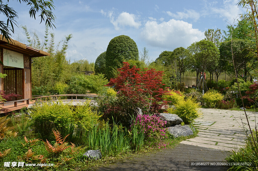 中式庭院景观 绿意盎然