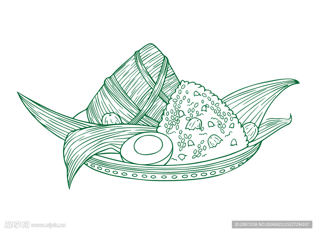 粽子线描