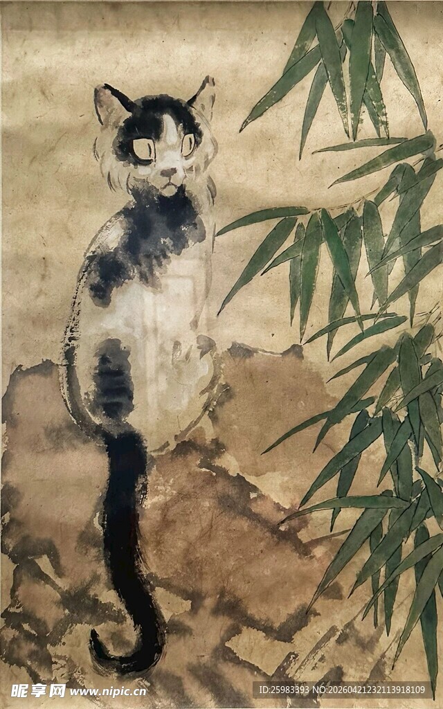 竹林猫咪图