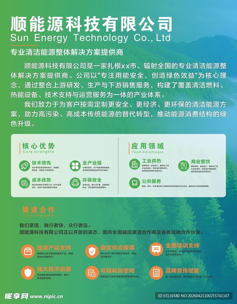 新能源锅炉宣传海报图片