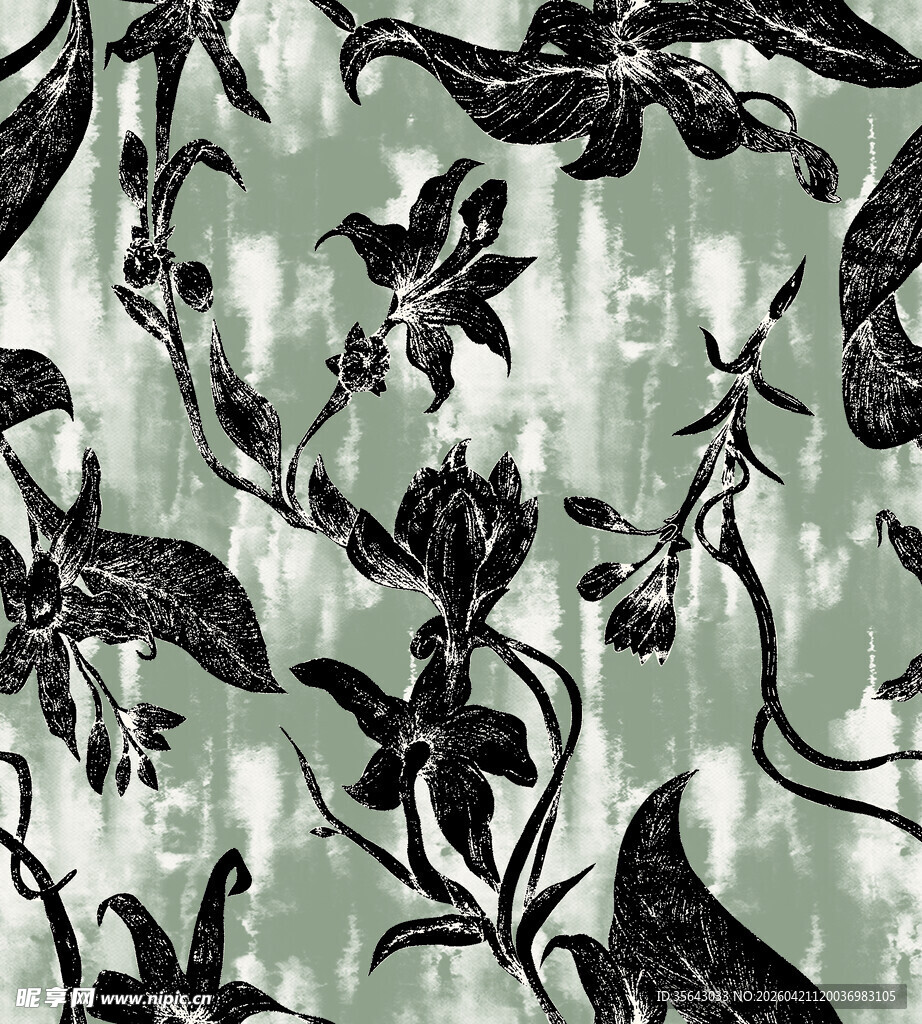 复古风植物花卉图案