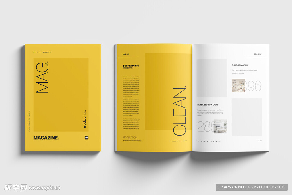 A4时尚杂志设计展示样机