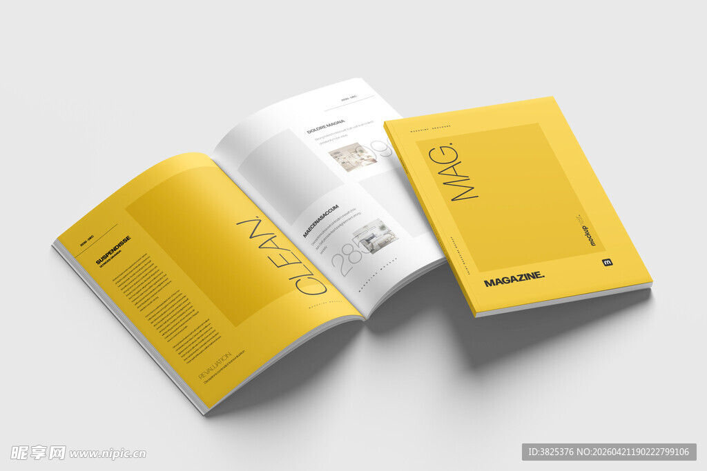 A4时尚杂志设计展示样机