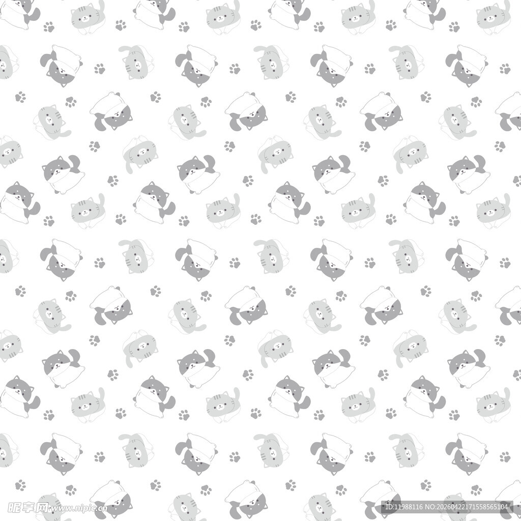 简约卡通动物图案背景