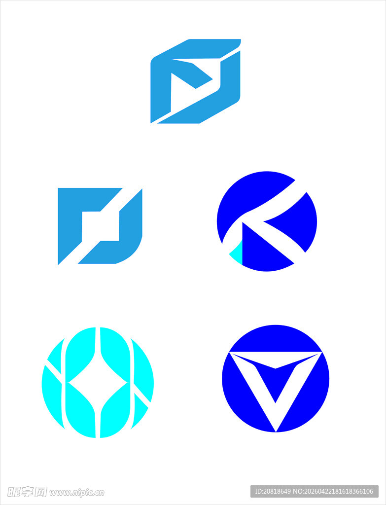 简约几何风格企业标志log设计