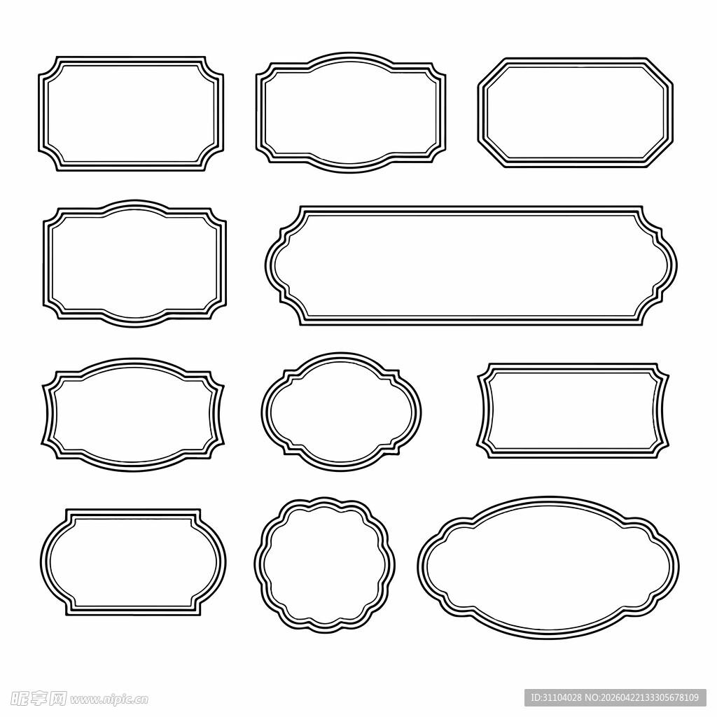 多样简约线条边框图案