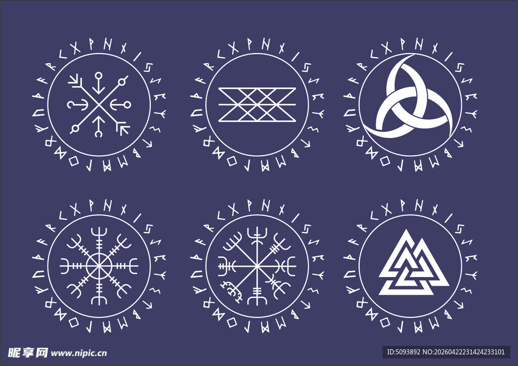 复古神秘符号图案集合