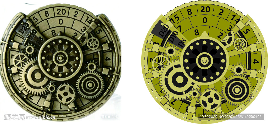 复古风圆形装饰图案