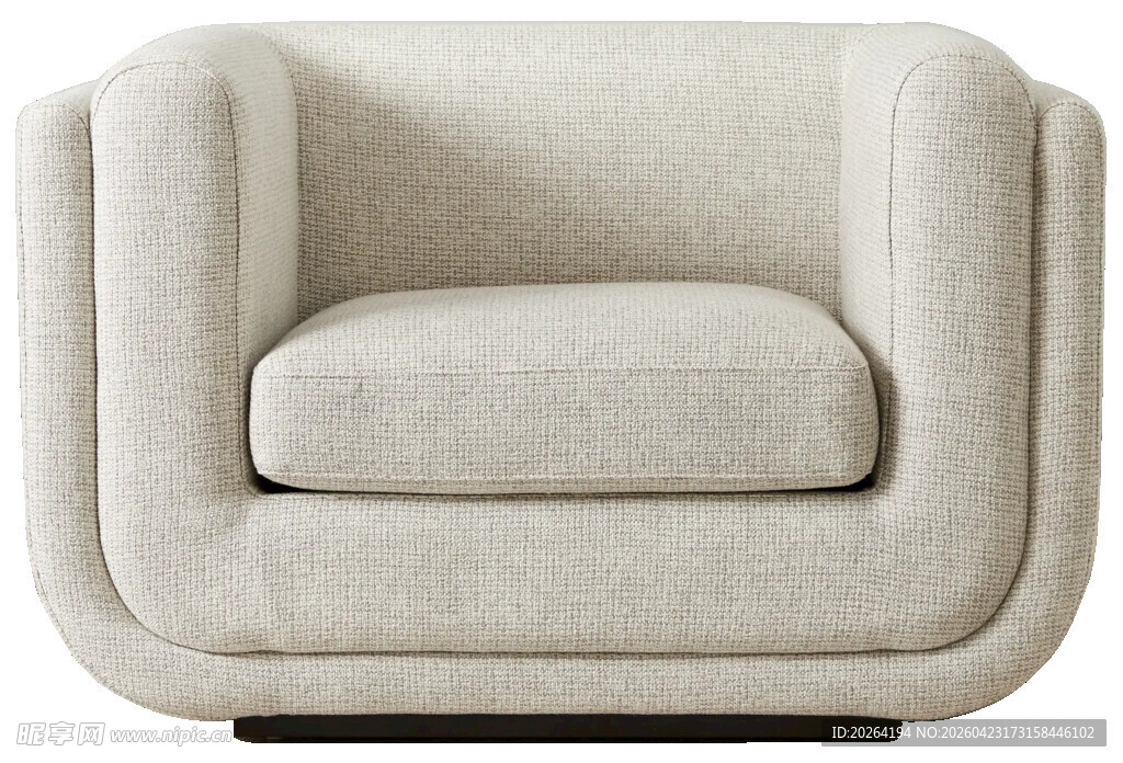简约米色单人沙发椅