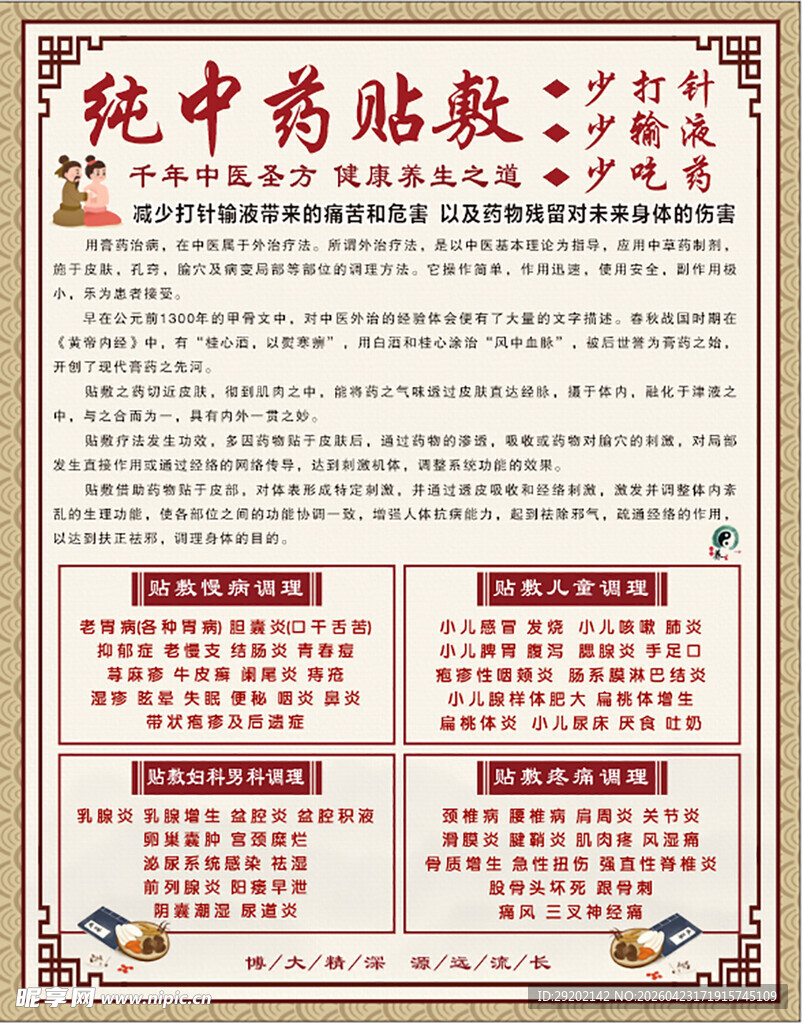 纯中药贴敷介绍海报