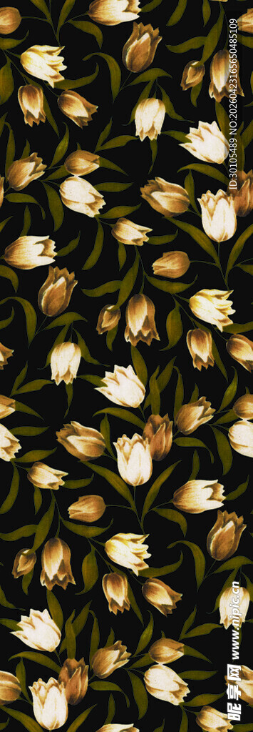 黑色背景上的白色花朵图案