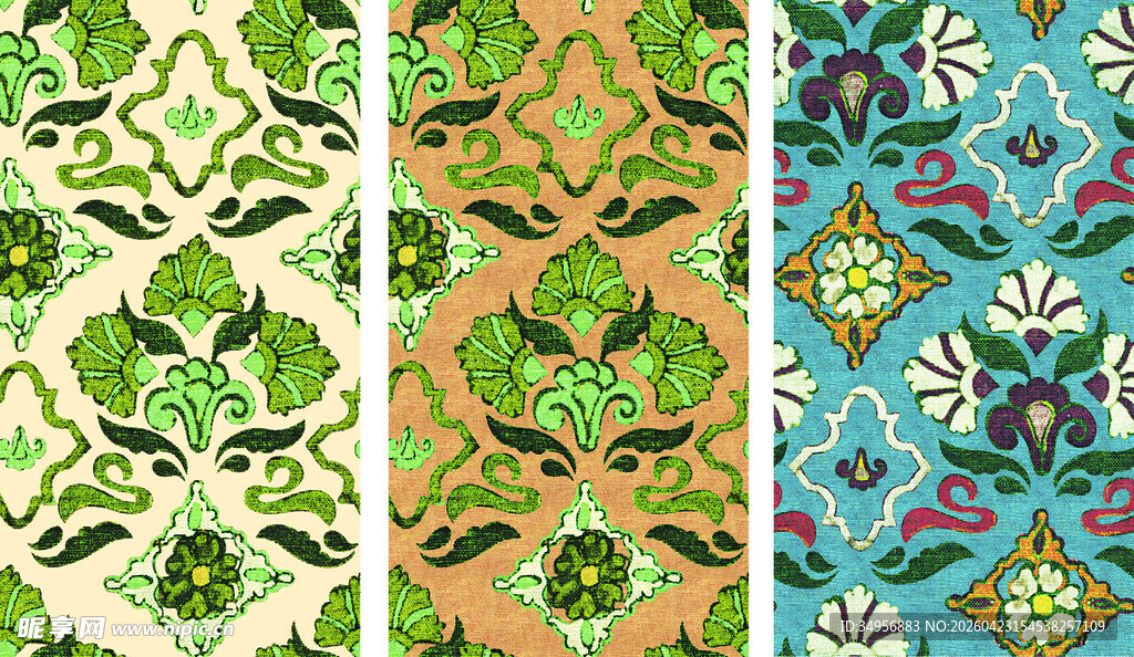 多彩植物图案纹理设计