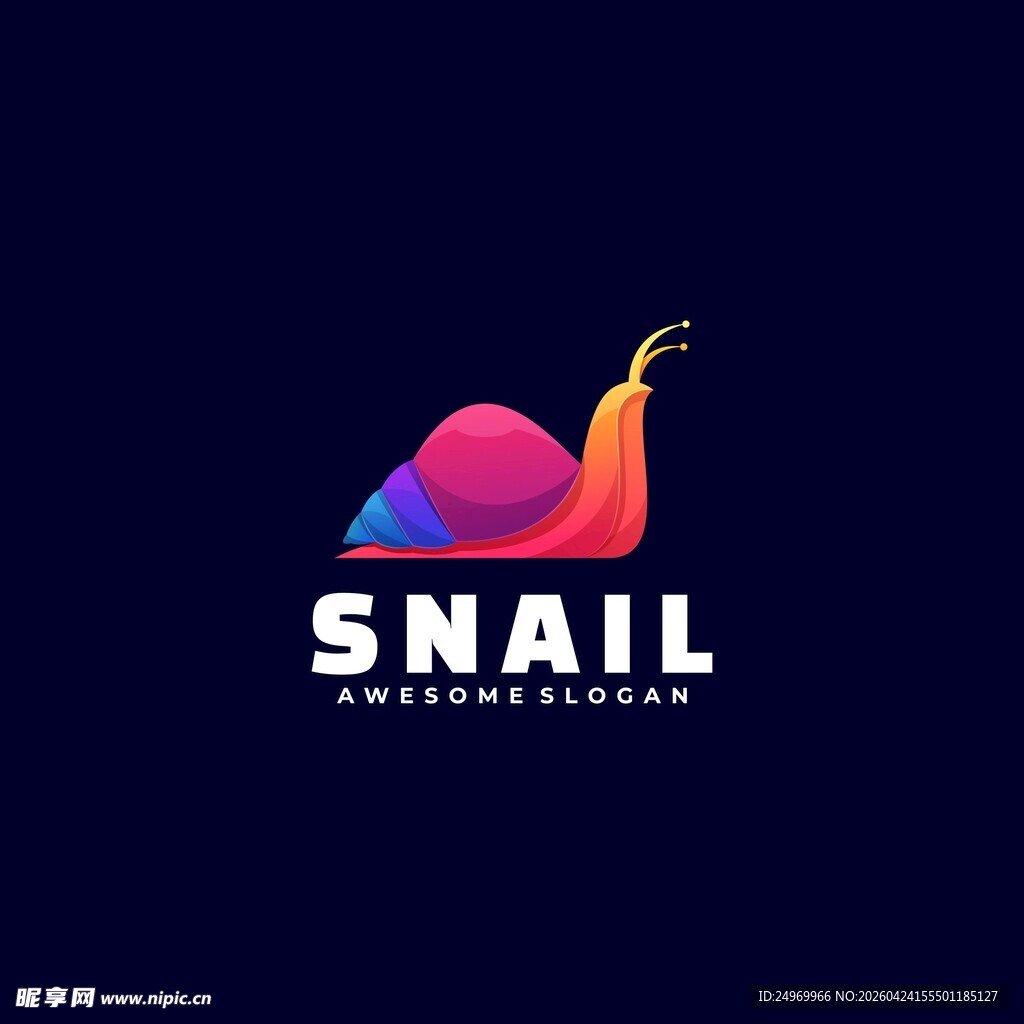 彩色蜗牛标志设计
