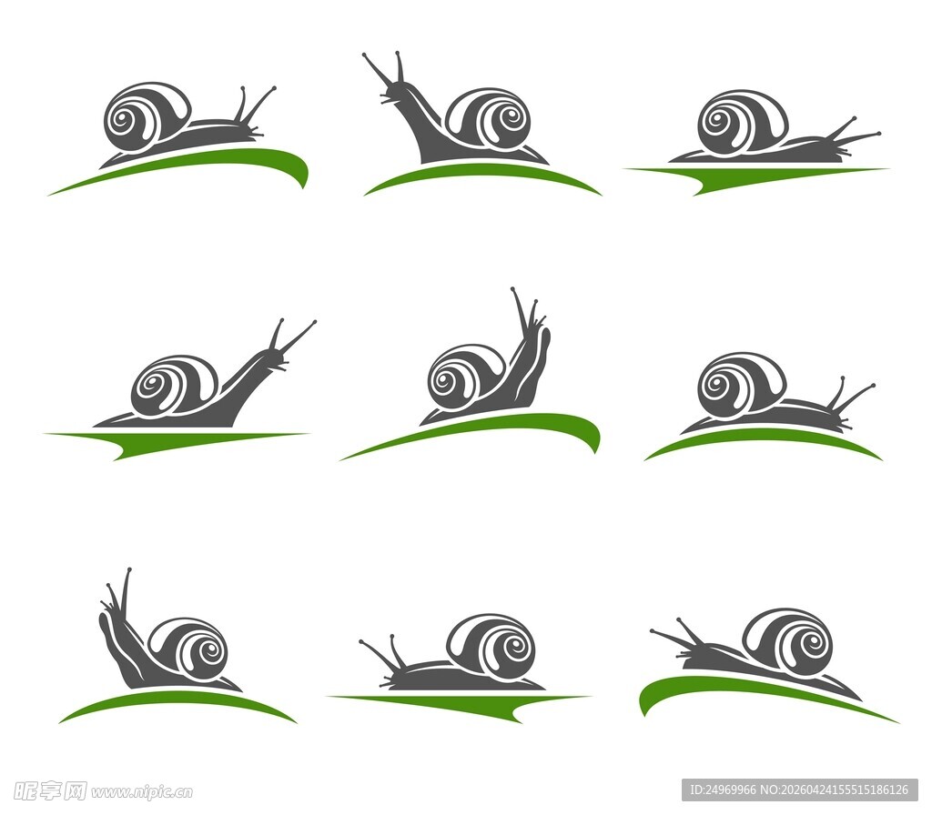 蜗牛矢量插画设计素材