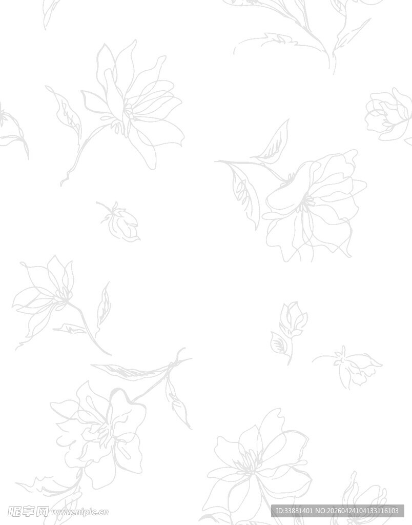 白色花卉简约纹理背景图