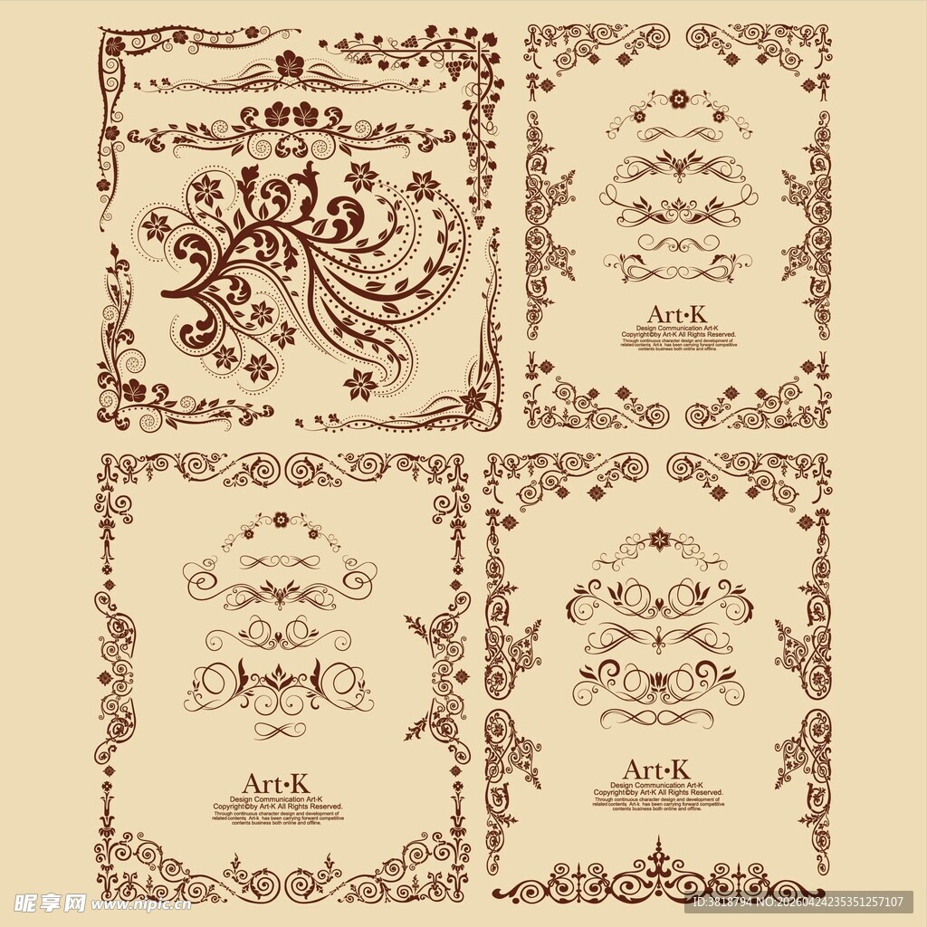 复古欧式花纹装饰图案