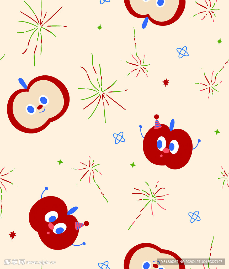 可爱苹果图案背景设计