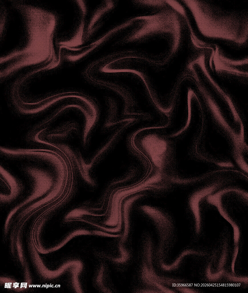 深红色丝滑褶皱布料纹理