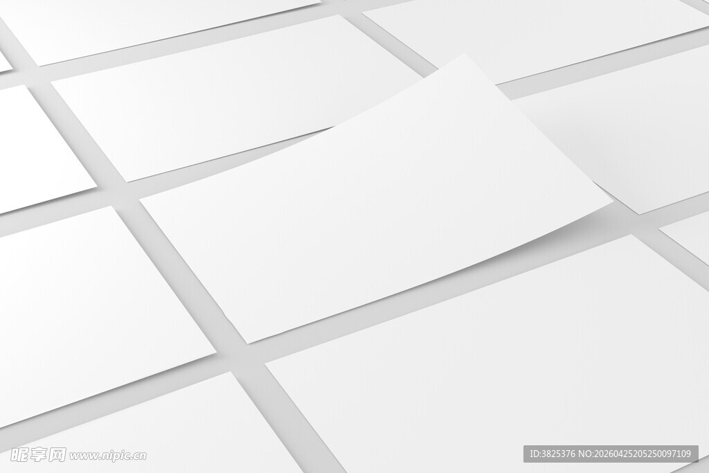 空白名片整齐排列展示样机