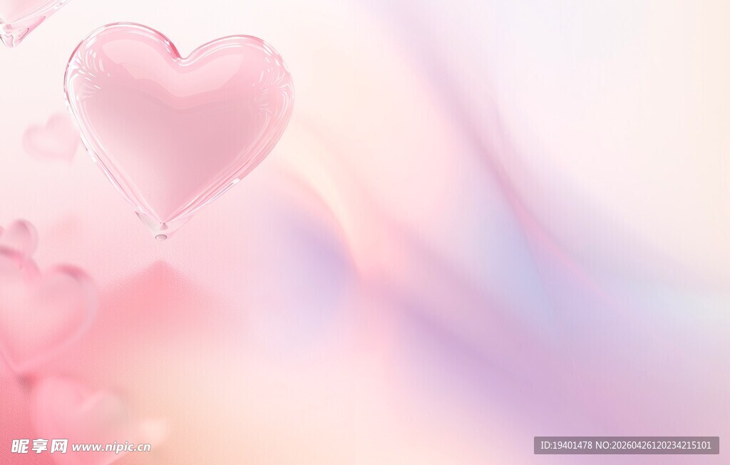 梦幻粉色爱心背景图