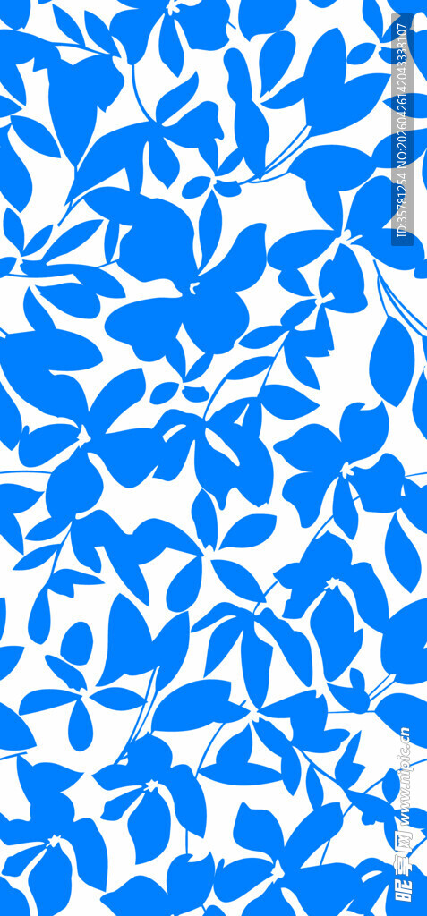 蓝白花卉图案纹理背景