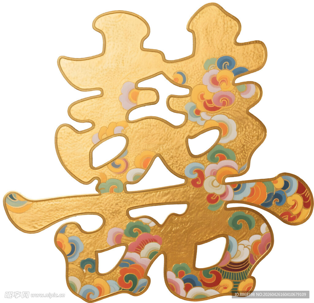 中式喜庆双喜字装饰图案