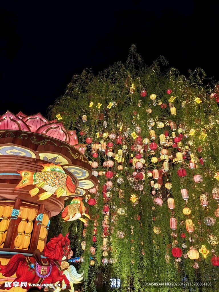 夜间绚烂花灯展