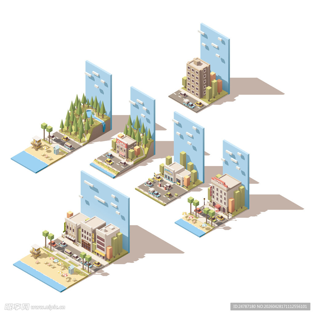 等距城市建筑