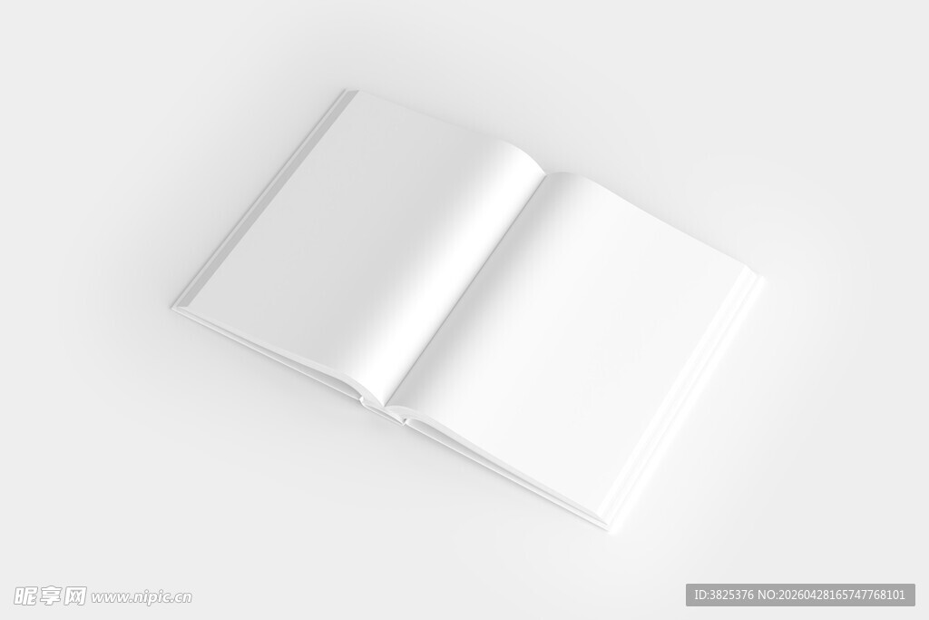 空白翻开的精装图册设计展示样机