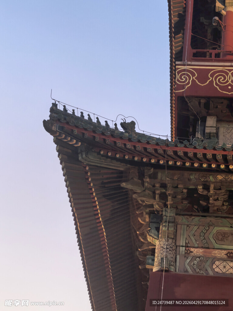 中式古建老北京的鼓楼