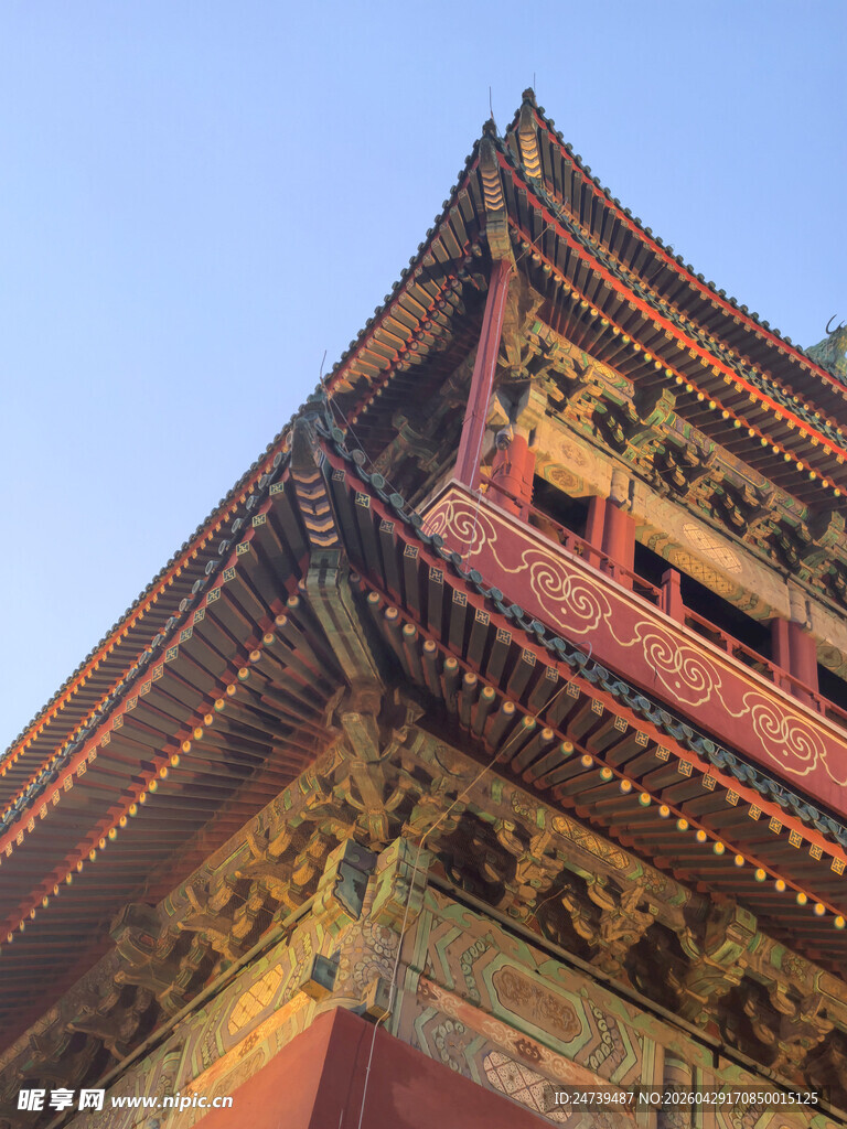 中式古建老北京的鼓楼